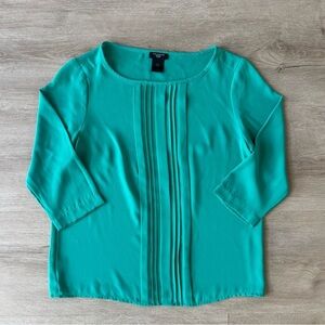 Ann Taylor Green Blouse SZ XSP